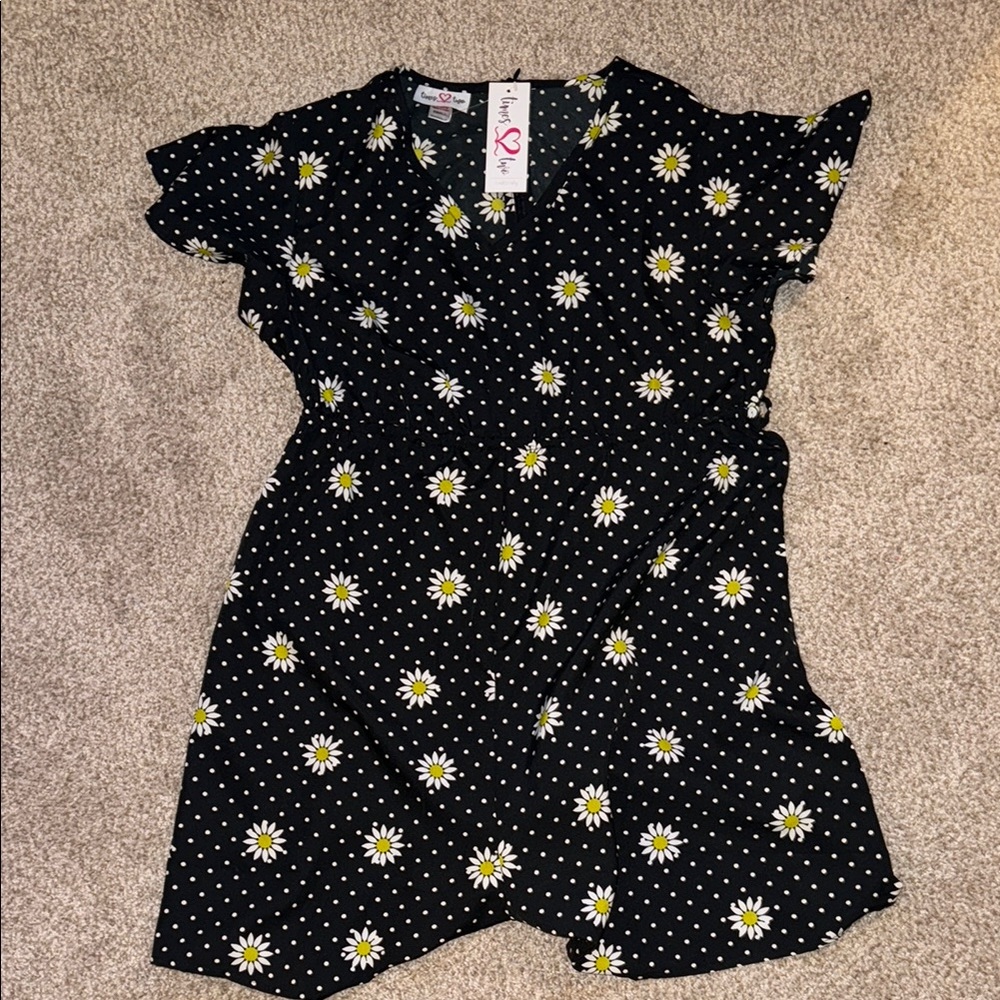 š» Times Two Maternity Sunflower Black Multi Romper